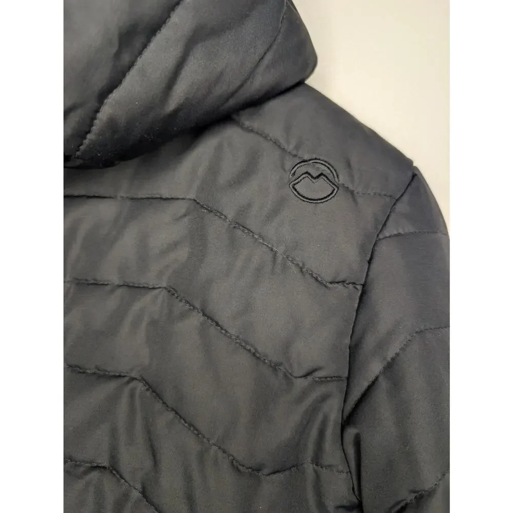 Magellan Outdoors Girls Coats, Black & Purple Fleece Lined Puffer Coat, Sz L